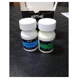 ARTME Glow in The Dark Paint Set of Green and Blue Colors (60ml/2oz each) Acrylic Paint Perfect for Art Painting, DIY Projects, Halloween Decorations