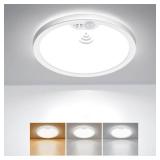 BLNAN Motion Sensor Ceiling Light Wired, 8.7 Inch 3000K 4000K 5000K Selectable LED Flush Mount Light Fixture, Motion Activated Light with Timer for Hallway Stair Walk-in Closet, Non-Dimmable 1 Pack