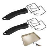 2-Pack Air Fryer Convection Toaster Oven Tray Extractor, Oven Food Scald Resistant Clip & Trays Grills Air Fryer Accessories for Air Fryer, Toaster Oven,Used to Quickly Remove ONE HANDLE DAMAGED