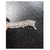 2 Yards Rhinestone Trim Silver Ribbon Silver Crystal Close Crystal Claw Chain Rhinestone Cup Diamond Chain Trimming Clear Trim for Craft Jewelry Wedding Bouquet DIY Decoration