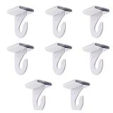 Gansita 7 Pair Drop Ceiling Hooks for Hanging,White Heavy Duty Ceiling Hooks,Metal T-Bar Hooks,Suspended Ceiling Tile Hook Ceiling Clips for Home Classroom Grid Office & Decorations