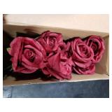 Hotop 20 Pcs Artificial Rose Flowers with Long Stem,Real Touch Silk Realistic Plastic Bouquet Roses Bulk for Home Decor Bridal Wedding Party Table Centerpieces Decorations(Wine Red)