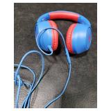 Kids Headphones for School, 85/94 dB Volume Limit, Wired Over Ear Headphones for Kids Boys Girls with Microphone, Foldable Stereo Sound 3.5mm Wired Cord for Kindle Tablet Airplane Travel, Blue