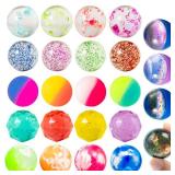 JOYIN 24 PCS Multistyle Bouncy Balls, 6 Styles 32mm Assorted Bouncy Balls Bulk with Storage Bag, Bounce Toys for Kids Party Favors Birthdays Gifts Goodie Bags Stuffers Carnival Prizes