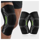 JYWYBF 2 Pack Knee Brace for Women Man, Knee Compression Sleeve for Knee Pain Relief, Knee Sleeves for Arthritis Pain, Knee Support for Running Fitness (Black, Medium)