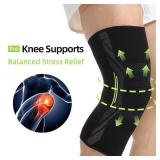 JYWYBF 2 Pack Knee Brace for Women Man, Knee Compression Sleeve for Knee Pain Relief, Knee Sleeves for Arthritis Pain, Knee Support for Running Fitness (Black, Medium)