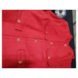 Cicy Bell Womens Cropped Tweed Blazers Jacket Collarless Button Down Business Casual Winter Coats 2026 Spring Outfits Red Large