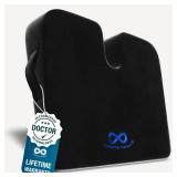 Everlasting Comfort Memory Foam Car Seat Cushion for Long Driving - Back Pain, Sciatica, Tailbone Pain Relief - Adult Booster Wedge Seat Cushions for Car, Truck Seats - Non-Slip, Washable Cover