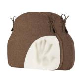 PRONOUS Brown Winsor Chair Cushions with Ties, Dining Kitchen Chair Seat Pads Non Slip Removable Washable Cover 17x16 2 Pack