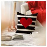 AVOIN Love Heart Throw Pillow Cover, 18 x 18 Inch Holiday Valentine