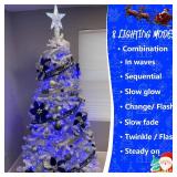 YEGUO 165ft 500 LED Blue Christmas Lights Outdoor Waterproof, Clear Wire String Lights Indoor Plug in, 8 Modes Twinkle Tree Light for Xmas Party Garden