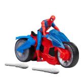 Marvel Spider-Man Web Blast Cycle, 4-Inch Action Figure with Vehicle and 2 Web Projectiles, Kids Playset for Ages 4 and Up