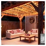 6.6ft x 6.6ft Christmas Net Lights, 160LED Gazebo Mesh Lights Outdoor 8 Modes Timer, Waterproof Connectable String Lights Clear Wire for Bushes Patio Pergolas Garden Holiday Party - Warm White