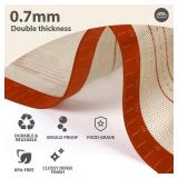 Silicone Baking Mat with Measurements, Extra Large 0.7mm 24 x 16 Pastry Dough Sheet, Pie Crust Rolling sourdough tools Supplies for Making Pizza, Pie, Christmas Cookies, Bread, Non Stick