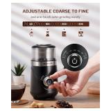 SHARDOR Electric Super Silent Blade Coffee Grinder, Timed Grind Control Rotary Knob, Adjustable Coarse to Fine for Coffee Beans, Spices & Herbs, with 1 Removable Stainless Steel Bowl, Black