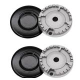 CADUFUELLY 8 PCS Cooker Hat Set Stove Lid Upgraded Oven Gas Hob Burner Crown Flame Cap Gas Burner Flame Cap for Gas Stove Burners 2.17/2.91/3.94 Inch