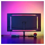 Fiotura Monitor LED Backlights for PC & Mac, LED Strip Light Sync with Screen Color/Music, Computer Light Bar Behind Screen, LEDs for Desk Gaming, USB Port, Software Control, G100 (4-Side 32inch)
