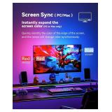 Fiotura Monitor LED Backlights for PC & Mac, LED Strip Light Sync with Screen Color/Music, Computer Light Bar Behind Screen, LEDs for Desk Gaming, USB Port, Software Control, G100 (4-Side 32inch)