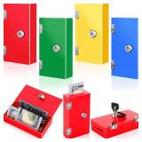 Honeydak 4 Pack Acrylic Cash Box Portable for Gambler Winners Bank Casino Cash Box with 2 Keys Gambler Gift for Christmas Pocket Sized Money Colored Safe Storage(Small,Bright Colors)