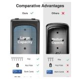 Puroma Lock Box, Large Key Lock Box Resettable Combination Code Lockbox, Portable Wall Mount Lockbox Security Safe Box for Outside Outdoor Home Office Door Handle House Key, Gray (1 Pack)