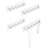 Heesch Necklace Hanger, Acrylic Necklace Holder, Necklace Organizer Wall Mount, Jewelry Hooks for Necklaces, Bracelets, Chains (4-pack Clear Short)