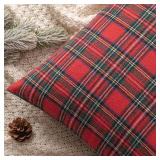 MIULEE Christmas Set of 2 Scottish Tartan Plaid Throw Pillow Covers Farmhouse Classic Decorative Outdoor Square Cushion Cases for Home Decor Sofa Couch 16x16 Inch, Red