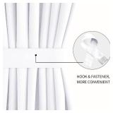 DWCN French Door Curtains Rod Pocket Thermal Curtain for Doors with Glass Window, Kitchen and Patio Doors for Privacy, 25 X 40 Inches Long, 1 Curtain Panel with Tieback, Pure White