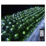 iBaycon 4ft x 6ft Christmas Net Mesh Lights, 8 Modes Timer Connectable Waterproof Christmas Lights for Trees, Bushes, Wedding, Garden, Outdoor Decorations (White, 1PACK)