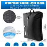 Vacuum Travel Bags with Pump Electric Wireless Air Pump, Double Layer Vacuum Seal Bags for Clothing Travel, 2PC Airless vacuum bags for travel with IP67 Waterproof (2PC+Pump)