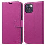 OCASE Compatible with iPhone 13 Wallet Case, PU Leather Flip Folio Case with Card Holders RFID Blocking Kickstand [Shockproof TPU Inner Shell] Phone Cover 6.1 Inch 2021 (Litchi Rose)