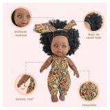 Nice2you Black Baby Doll in Take Along Backpack Carrier, 10in American African Girl Doll for Toddlers and Kids Aged 1-3 2 4 5 Year Old, Backpack for Baby Doll Accessories Storage