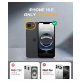 Miracase Magnetic for iPhone 16e Case Full-Body Phone with Built-in Glass Screen Protector, [Compatible with MagSafe] Military Drop Proof 16 E Cover Bumper 6.1 inch, Black