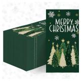 Horaldaily Bulk Count Christmas Disposable Paper Decorative Guest Napkins, Green Merry Christmas Tree Snowflakes Hand Towel for Party Lunch Dinner Kitchen Bathroom Decoration