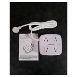 6 Ft Surge Protector Power Strip - 8 Widely Outlets with 4 USB Ports, 3 Side Outlet Extender with 6 Feet Extension Cord, Flat Plug, Wall Mount, Desk USB Charging Station, ETL,White