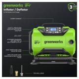 Greenworks 24V Cordless Tire Inflator, 160 PSI Portable Air Compressor, 2 Power Sources, Auto Shut Off, for Car, Bicycle, Motorcycle, Air Boat, Inflatables With 2.0 Ah Battery & 2A Charger