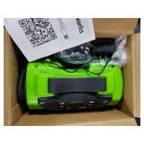 Greenworks 24V Cordless Tire Inflator, 160 PSI Portable Air Compressor, 2 Power Sources, Auto Shut Off, for Car, Bicycle, Motorcycle, Air Boat, Inflatables With 2.0 Ah Battery & 2A Charger