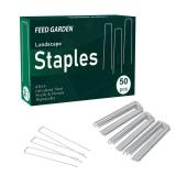 FEED GARDEN 4 Inch Bulk Pack Galvanized Landscape Staples 11 Gauge Anti-Rust Garden Stakes Landscaping Fabric SOD Pins Yard Stakes for Weed Barrier Fabric