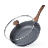 SENSARTE Nonstick Frying Pan Skillet with Lid, Omelet Pan with Cover, Healthy Egg Pan Chef