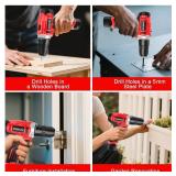 GardenJoy Cordless Power Drill Set: 12V Electric Drill with Battery and Charger, 34pcs Acessories, 3/8Keyless Chuck, 2 Variable Speed, 24+1 Position, Compact Drill Driver Kit for Home & DIY Project