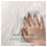 Phantoscope Faux Fur Solid Decorative Pillow Cover Fluffy Throw Pillow Mongolian Luxury Fuzzy Pillow Case Cushion Cover for Bedroom and Couch, Off-White 22 x 22 Inches, Pack of 1