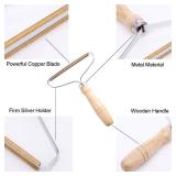 DAIFUQIHUA Carpet Pet Hair Remover, Portable Spark Lint Roller with Wooden Handle, Carpet Pile Brush with Double Sided Metal Scraper Suits Indoor Carpet, Pet Hair, Car Carpet,1 Pc