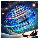 PRO STASH 2025 Upgraded Flying Orb Ball Toy with LED Lights, Cosmic Boomerang Hover Orb Ball for Kids & Adults, for Indoor/Outdoor Fun Cool Holiday Magic Toy (Blue)