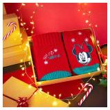 Disney Stitch Fluffy Socks Women Slipper Socks Stitch Gifts (Red Minnie)