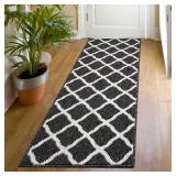 SHACOS Washable Runner Rug 2x6 ft Non Slip Entryway Kitchen Runner Rug Long Door Mats Rubber Backing Carpet Runners for Hallway Garage Laundry Room, Black