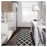 SHACOS Washable Runner Rug 2x6 ft Non Slip Entryway Kitchen Runner Rug Long Door Mats Rubber Backing Carpet Runners for Hallway Garage Laundry Room, Black