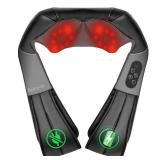 Nekteck Neck Back Massager with Heat, Cordless Shiatsu Shoulder Massager for Pain Relief Deep Tissue, Electric 3D Kneading Massage Pillow for Body Muscle