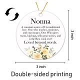 Beliran Nonna Ceramic Ornaments, Nonna Loved Beyond Words Decorative Hanging 0rnament, Grandma Gifts for Mother