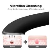 PRITECH Facial Cleansing Brush, Rechargeable Silicone Face Scrubber with Heat Massage End, Vibrating Exfoliator Scrubber for Deep Cleaning, Waterproof Face Brush for Women and Men (Black)