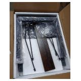 LELELINKY 3 Tier End Table,Record Player Stand with Storage Up to 100 Albums,Turntable Stand for Vinyl,Brown Records Shelf for Living Room Bedroom