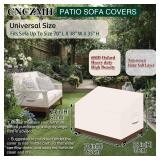 CNCZMH Heavy Duty Patio Sofa Covers Waterproof, Outdoor 3-Seater Couch Cover Waterproof, 600D Outdoor 2-Seater Loveseat Furniture Covers with Air Vent Handle 70